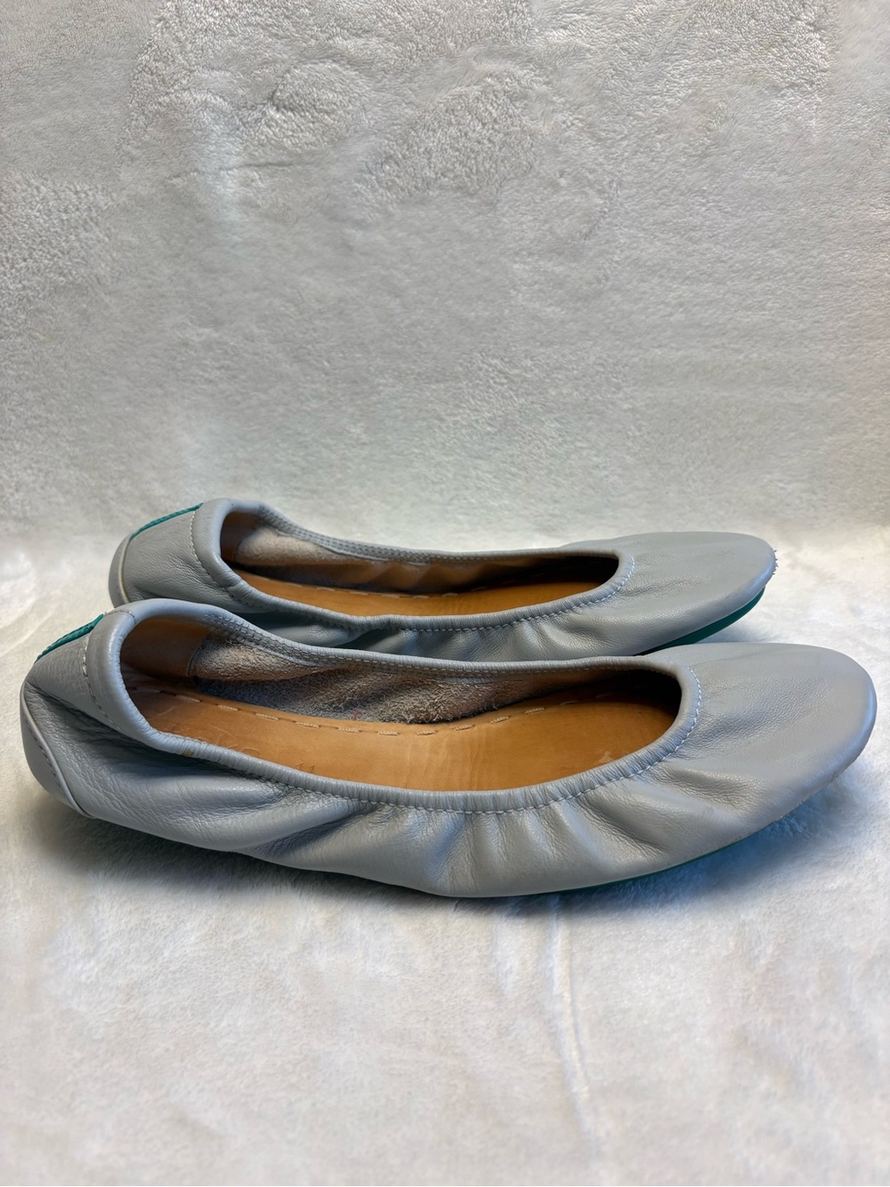 Tieks by Gavrieli Feather Gray Foldable Leather Ballet Flats Women's Size 11 - Picture 4 of 9
